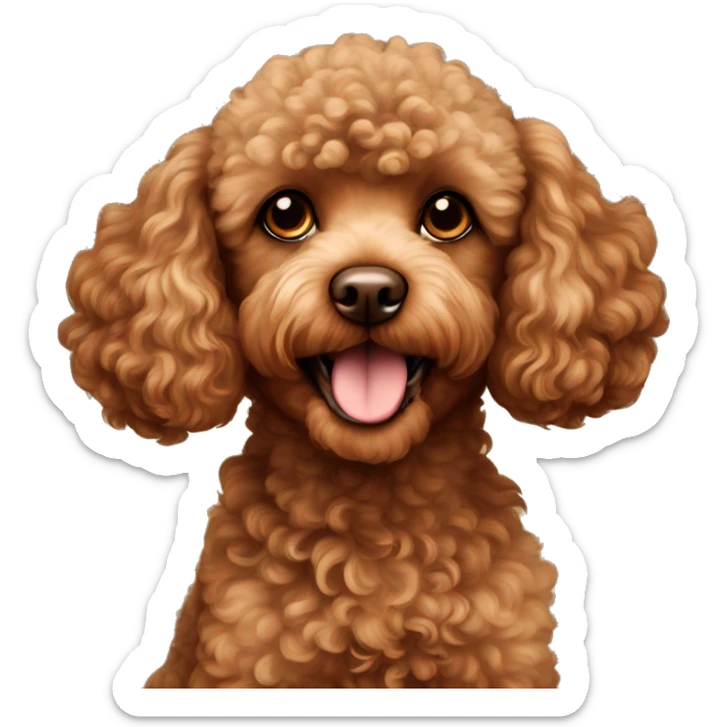 Brown toy poodle sticker