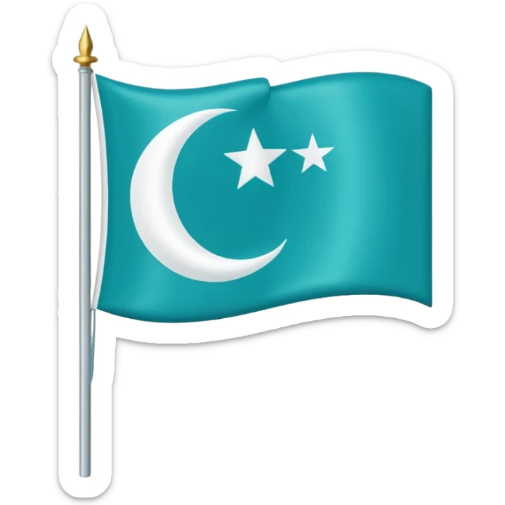 Turkuaz renginde türk bayrağı yapar mısın. Bayrak. I want to flag. Simple. sticker