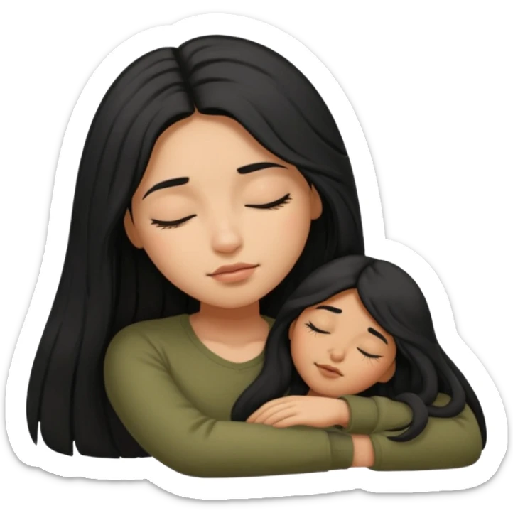 Portugal girl black long hair sleepy êtes sticker