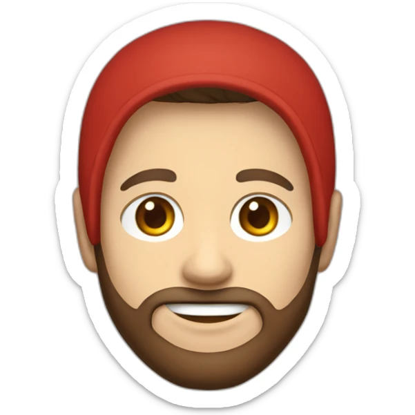 white dude smiling with a brown beard and short brown hair with a red hooded hoodie with "Posh" embroidered on the hoodie sticker