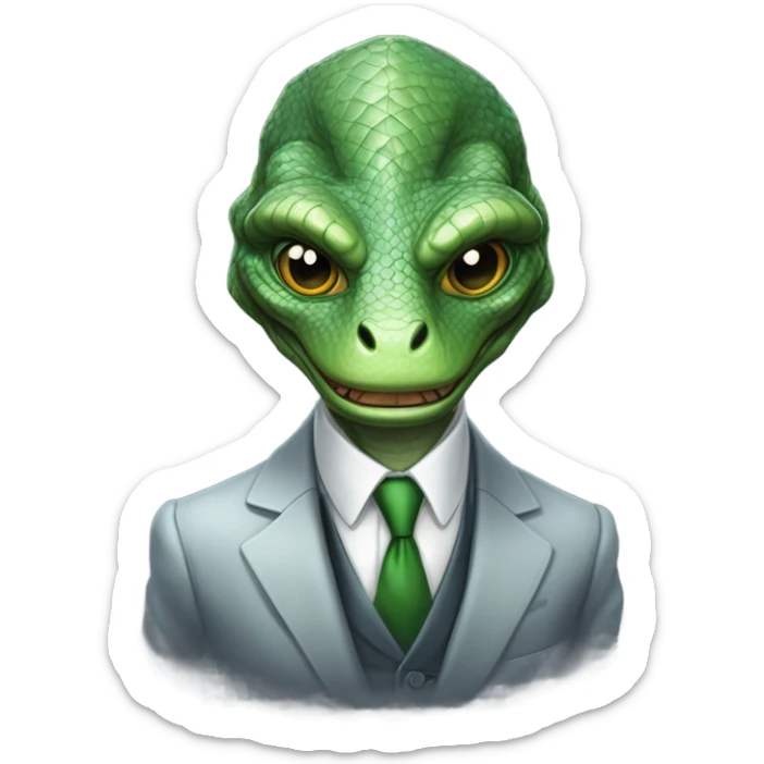 reptilian in suit sticker