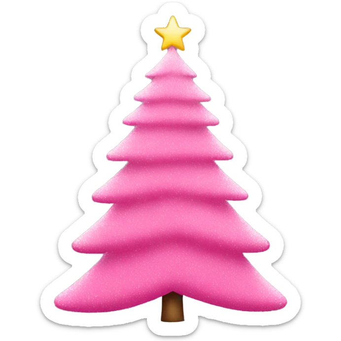 pink christmas tree sticker