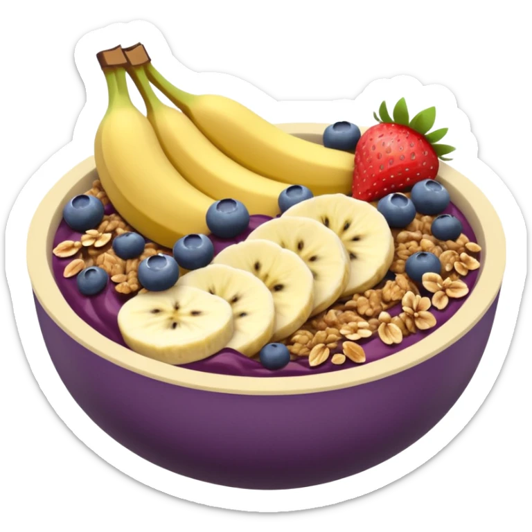 Vaso con açai, que lleve granola plátano arándanos y frutillas sticker