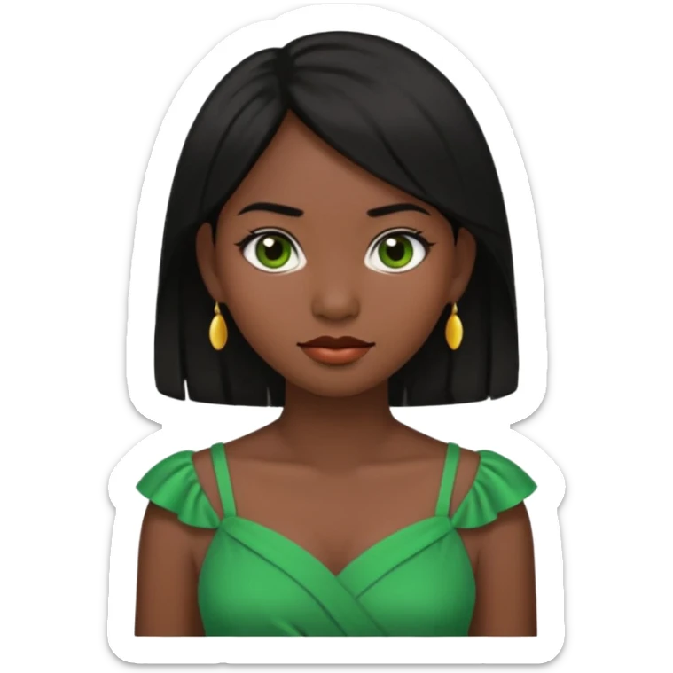 tạo cho tôi emoji công chúa tianna mặt thon da đen xinh và gần giống trong phim nhất, bỏ khuyên tai đi sticker