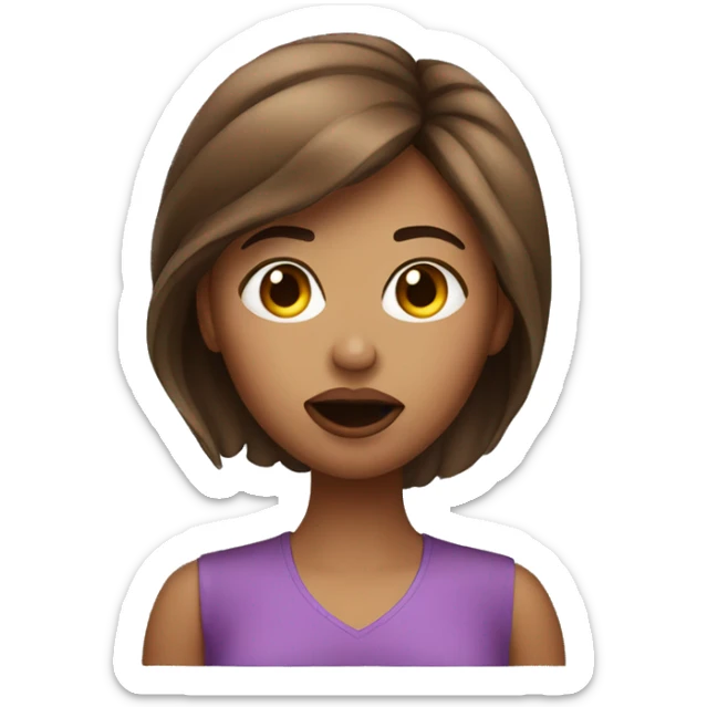 Woman blowing a kiss, brown hair. Light skin  sticker