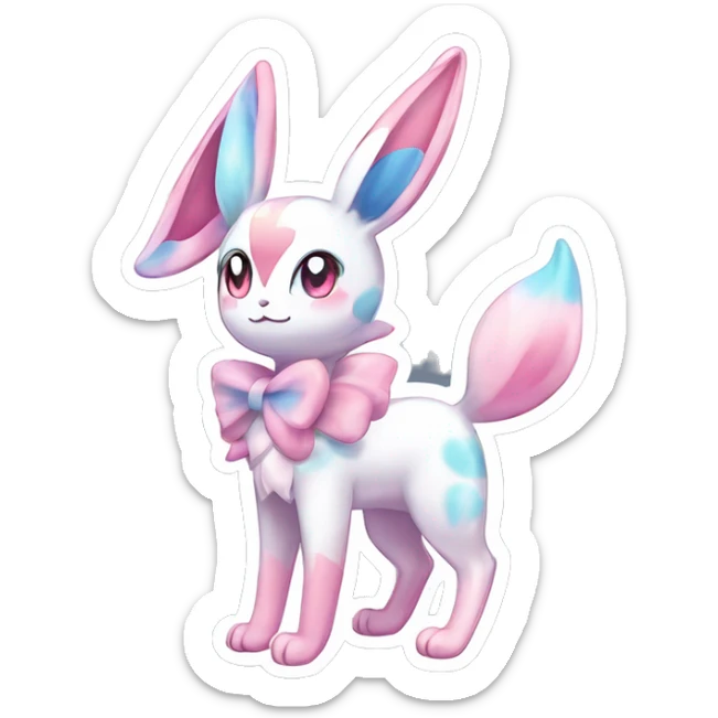 Kawaii Gorgeous Beautiful Shiny Sparkly Sylveon-Pokémon full body sticker sticker