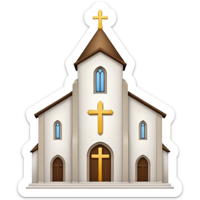 generar emoji de la oblea blanca de la iglesia que es redonda con un cruz en medio  sticker