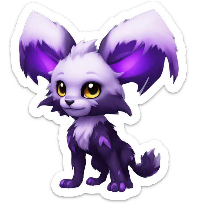 Anthro-Edgy-Cool-Black-Purple-Contrast-Colors-Fantasy-Fur-Sona-Chibi-Shiny-Fakémon-Hybrid full body sticker