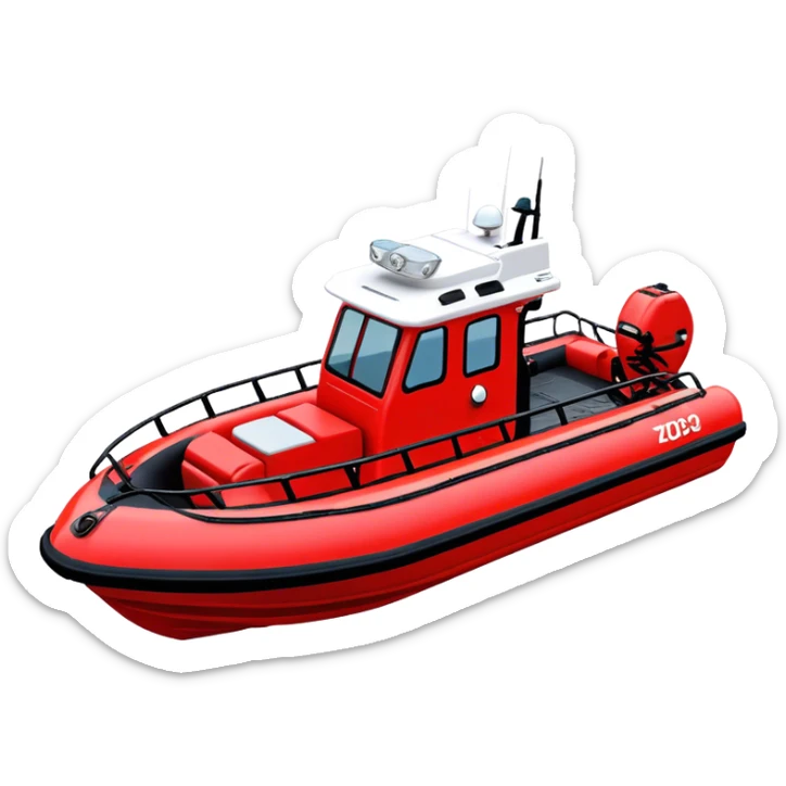 Rescue Boat - Zodiac Pro 850 (Model Year: 2022) (Iconic colour: Red and black) sticker