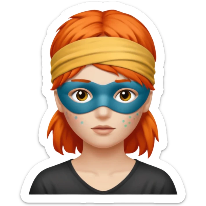 Blindfold person with different colors of hair. No trusting games with people blindfolded behind steering wheel sticker