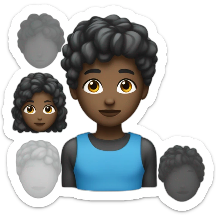 Un garçon pas trop blanc au cheveux noir et au yeux sombre qui embrasse une fille au yeux bleu et cheveux blanc sticker