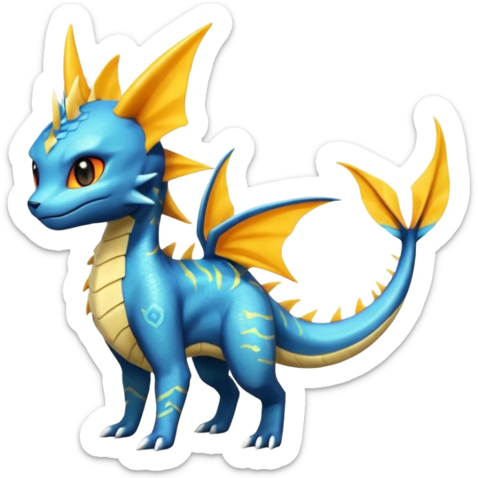Vaporeon-Salandit-Electrike-Zeraora-Fakémon-hybrid-creature (full body)  sticker