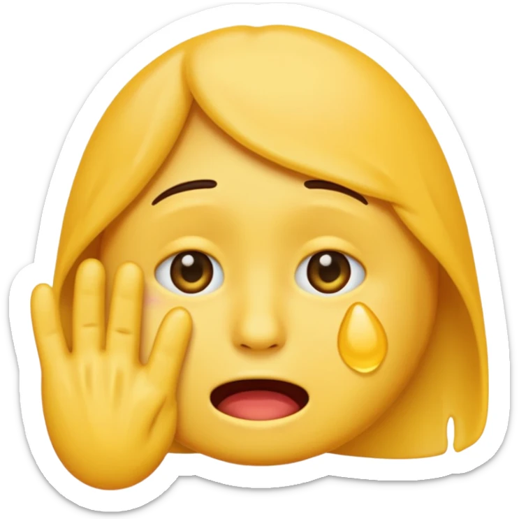 Tourne cet emoji 🤜 de -90 degrés et met le sur la bouche de cette emoji 😭 sticker