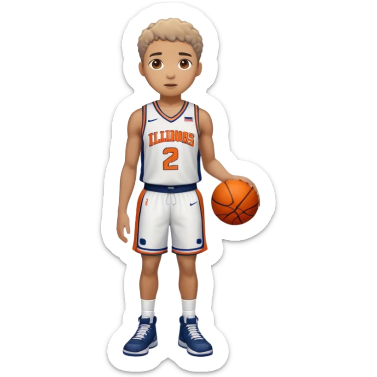 Illinois basketball #7 mulatto with short hiar full body shot sticker