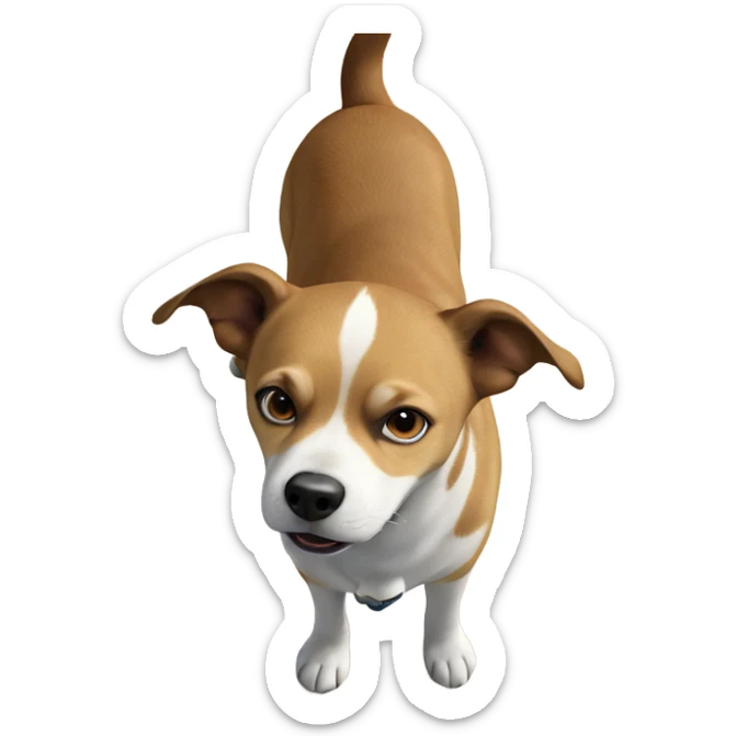 shadow of a dog from above sticker