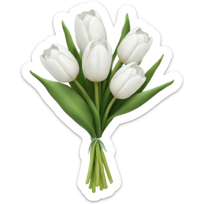 white tulip bouquet  sticker