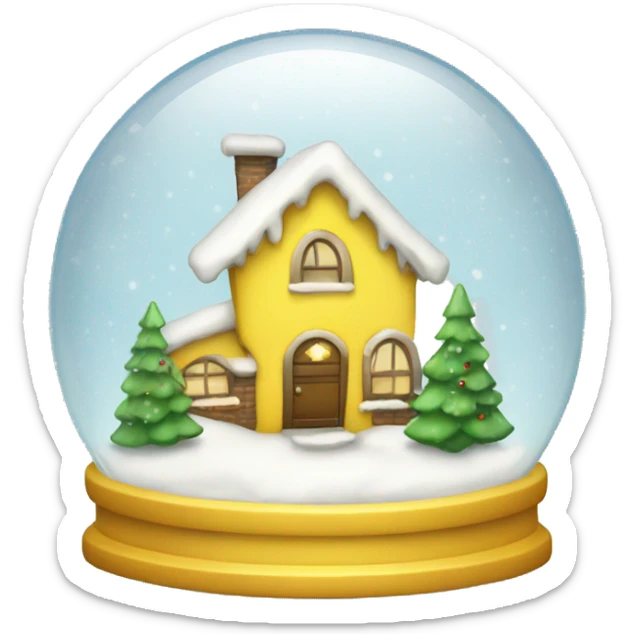 Snowglobe yellow Christmas  sticker