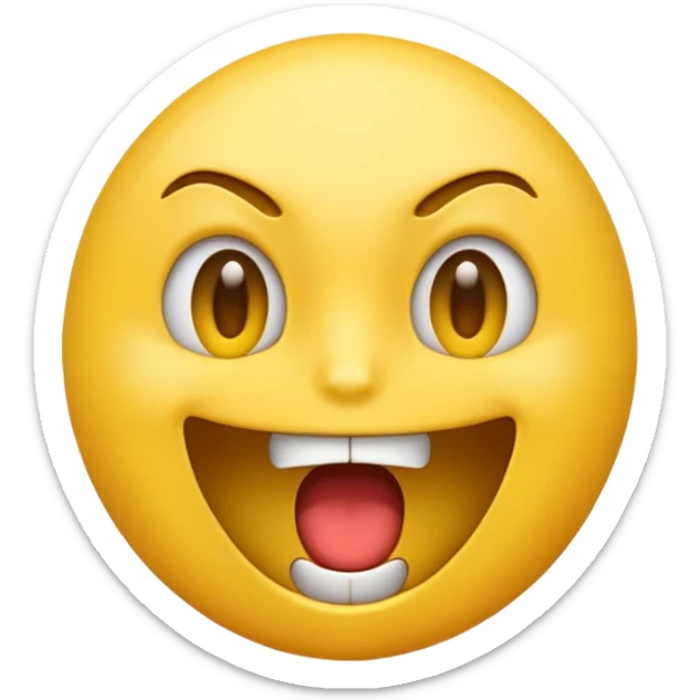 a face with a large opened mouth in emoji of whatsapp style (yellow), not humanized. The ones you generate are strange sticker