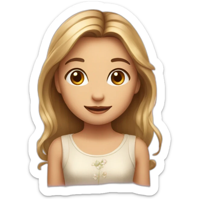 Charming girl emoji with a delicate, alluring expression and a hint of a gentle voice. sticker