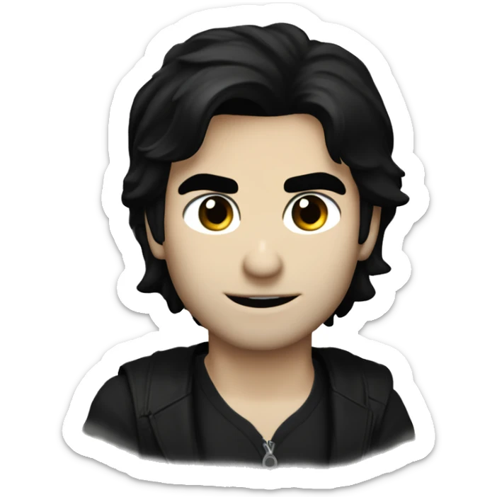 Damon Salvatore with his signature blue eyes, tousled black hair and mischievous expression  sticker