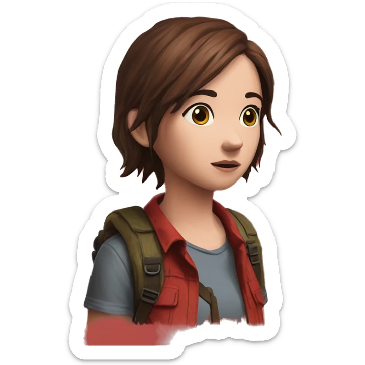 Ellie the last of us red t-shirt Little bit dezoom sticker