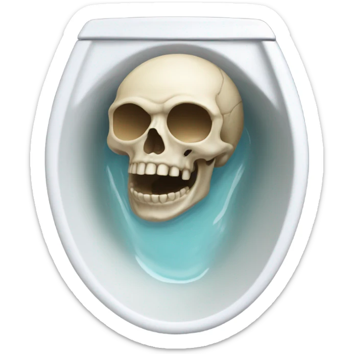 skull in the toilet sticker