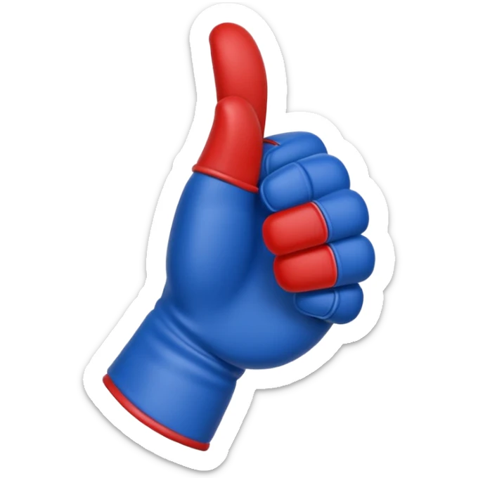 #1 glove thumbs up football fanin blue (#00A3E0) and red (#F9423A)  sticker