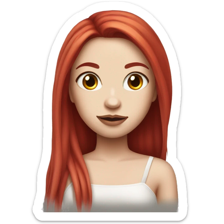 Mega Beautiful girl with white skin, long straight red hair and arms tattoos sticker