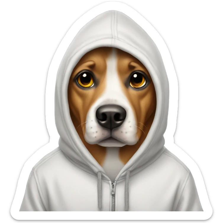 Dog wearing hoodie  sticker