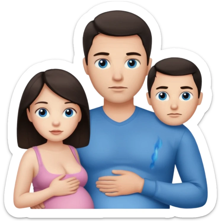 pregnant woman being burned in the face of a very handsome man sticker