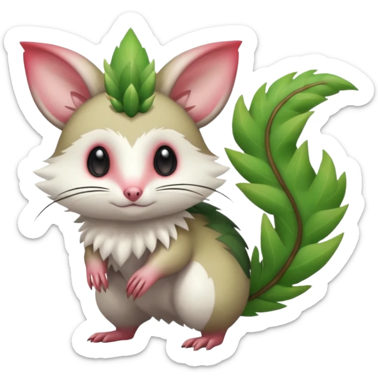 Virizion-Aurora-Possum-Furret-Trico-Amaura-Shaymin-hybrid-creature (full body) sticker