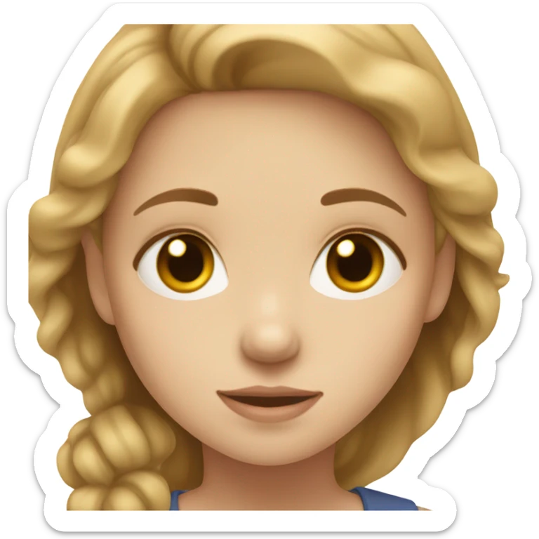 girl with very light skin, hazel eyes and light brown hair sticker