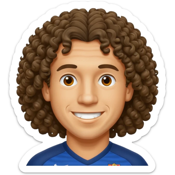 carles puyol football player curly hair sticker