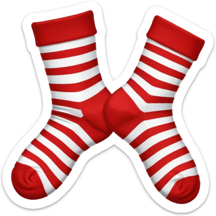 different colored socks red and white sticker