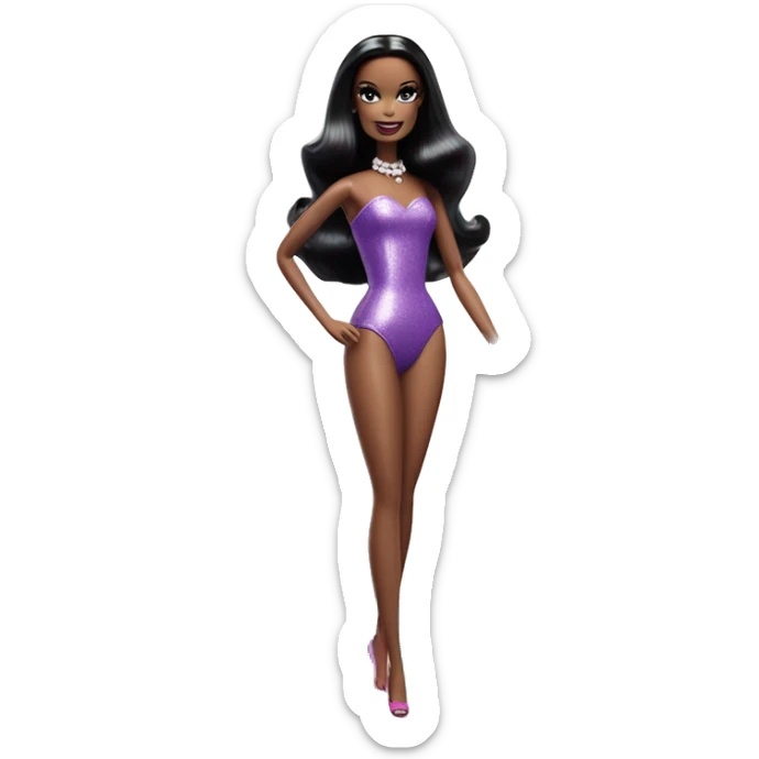 1960’s Debut Barbie CC,Morticia Addams,cute,showing off, sparkling swimwear, accessories  sticker