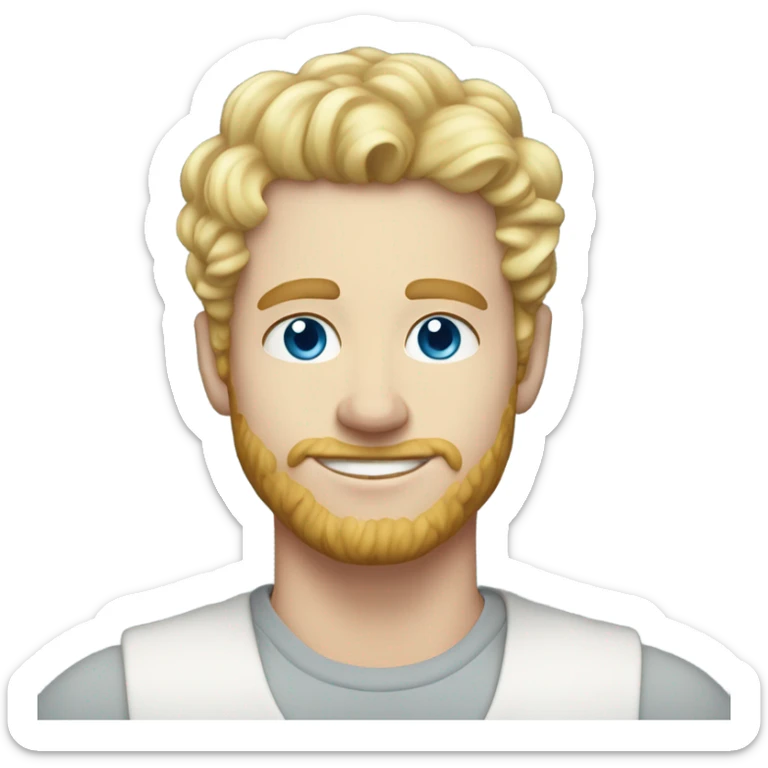 full body light curl blonde 30yo man blue eyed pale skin sticker