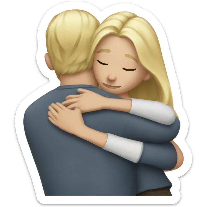 man with blonde hair hugging a girl with blonde hair  sticker