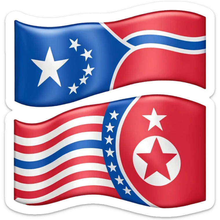 About a emoji flag combination with Puerto Rico + North Korea emoji flag combination flag hack as a flag sticker