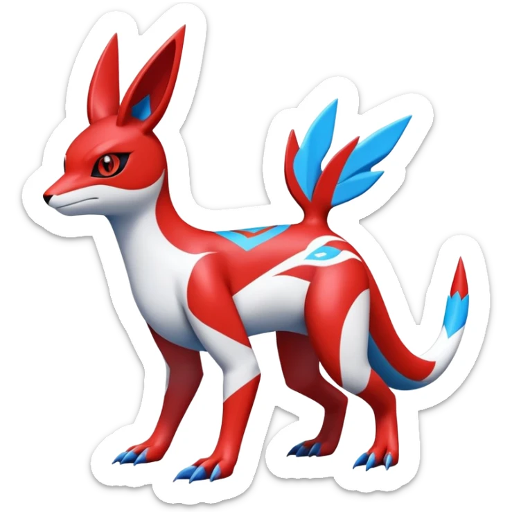  Cute Shiny Exotic Colorful Guilmon-Latias-Koraidon-Umbreon-Fakémon-hybrid-creature (full body)  sticker