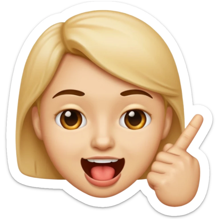 please create an emoji of a face bitting their index finger withn a cheeky expression sticker