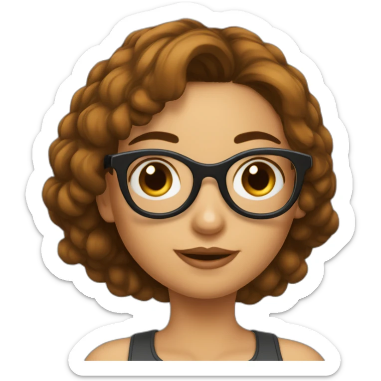 Fille avec cheveux court marrons et avec des lunettes rondes sticker