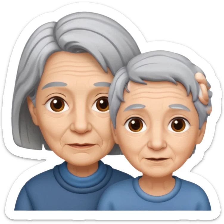lo mismo que estas haciendo solo coloca alado de la abuela un hombre joven  sticker