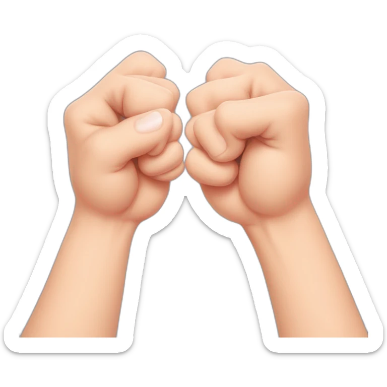 curved hand with fingers forming a fist, while the thumb and pinky finger are extended and touching each other, creating a heart shape sticker