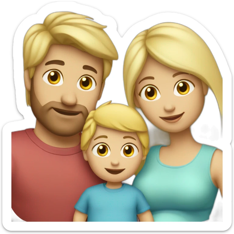 Family;blonde-haired-pregnant-mother, Turkish-man, blond-haired-baby-boy sticker