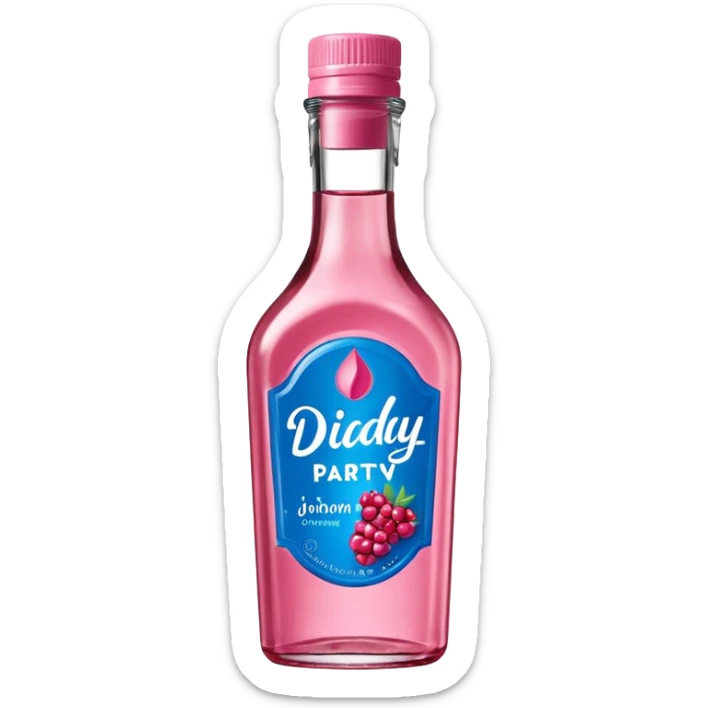 bottle of oil blue top pink outside with logo that says Diddy Party oil Johnson and Johnson  brand with a smiling berry on top sticker