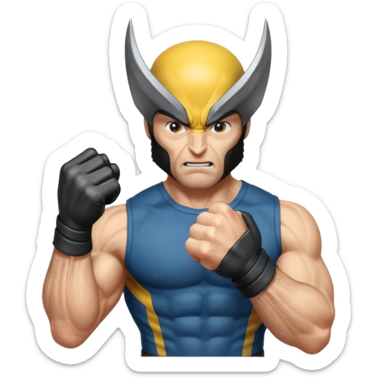 regular human fist with metal claws coming out (wolverine fist) sticker