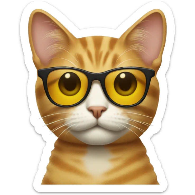 Cat with sunglasses sticker