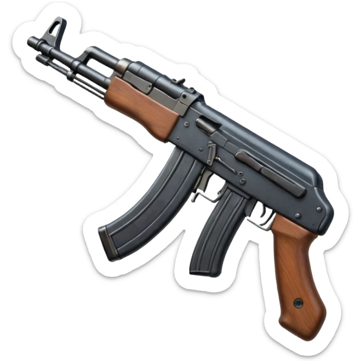 an ak47 with no stock kind of like the draco(a compact assault rifle founded in romania) sticker
