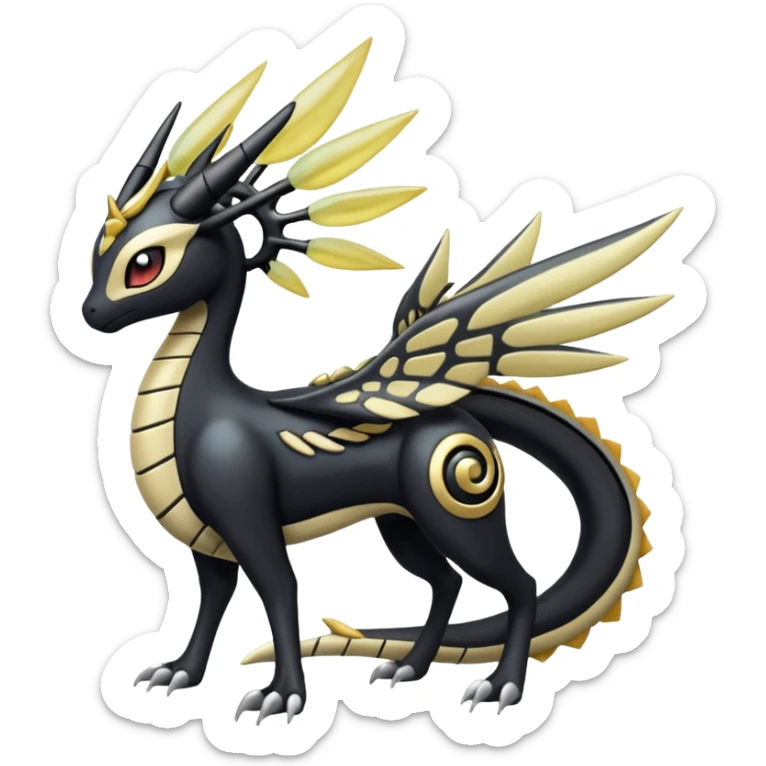 Meloetta-Giratina-Nargacuga-Pokémon-Fakémon-fusion-hybrid-creature sticker