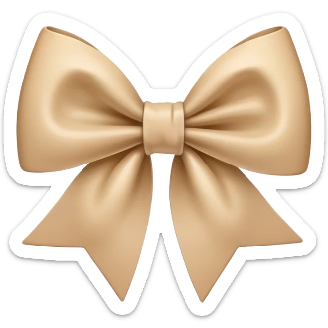 Beige bow sticker
